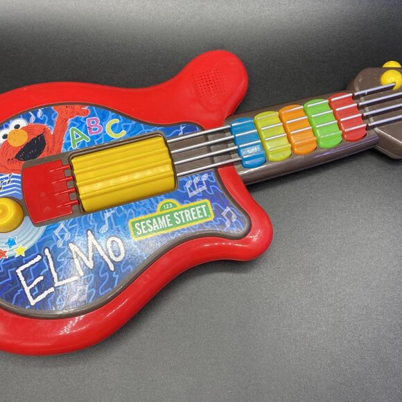 Hasbro Sesame Street Elmo Let's Rock Guitar Interactive Toy Guitar Kids WORKS - Picture 3 of 13
